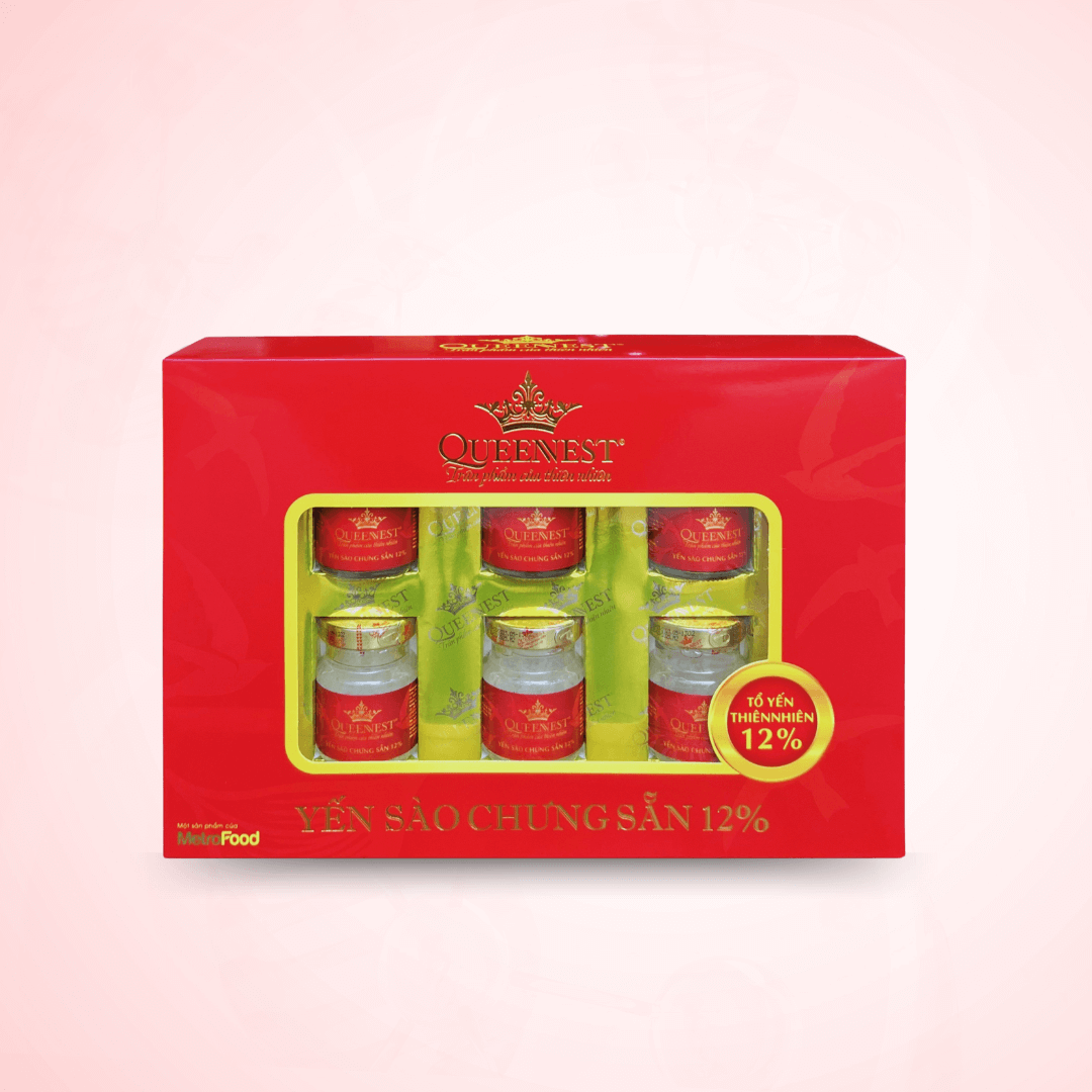 Nước Yến Sào Chưng Sẵn Queennest 12% - hộp đỏ